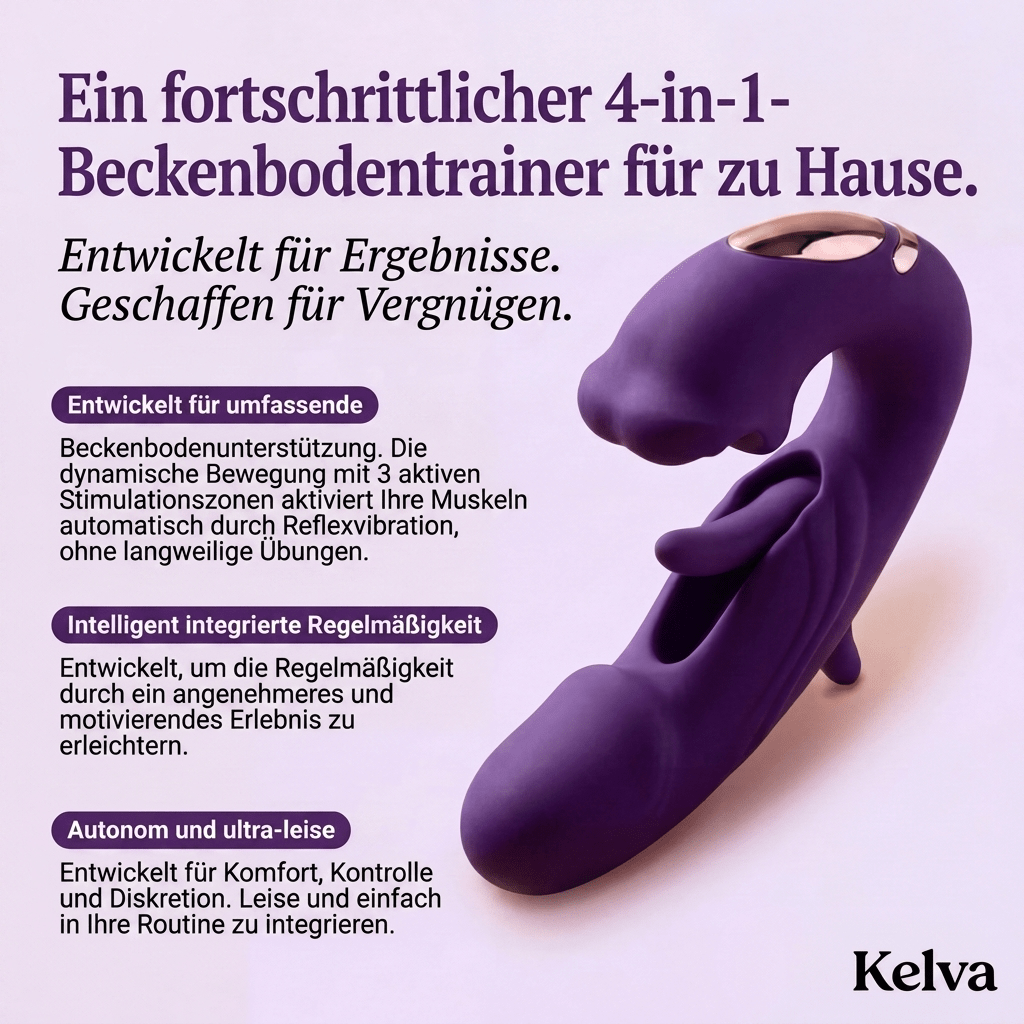 Kelva Vita™ – 4-in-1 Beckenboden-Aktivator für Frauen | Vibrationstraining, medizinisches Silikon, wasserdicht